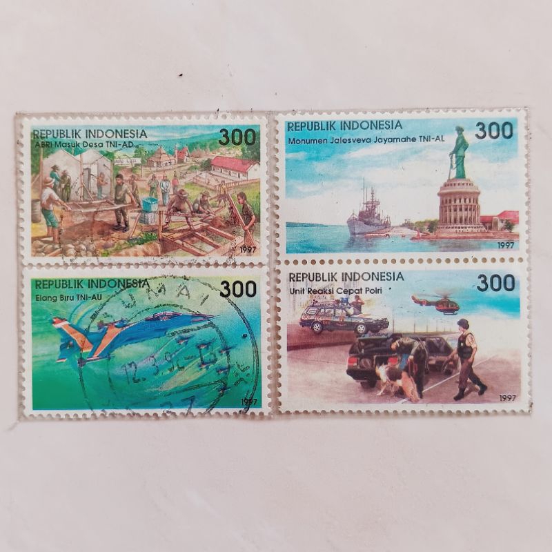 

(AB) Perangko Indonesia 1997 Hari ABRI Set Lengkap 4 pcs Mint & Used