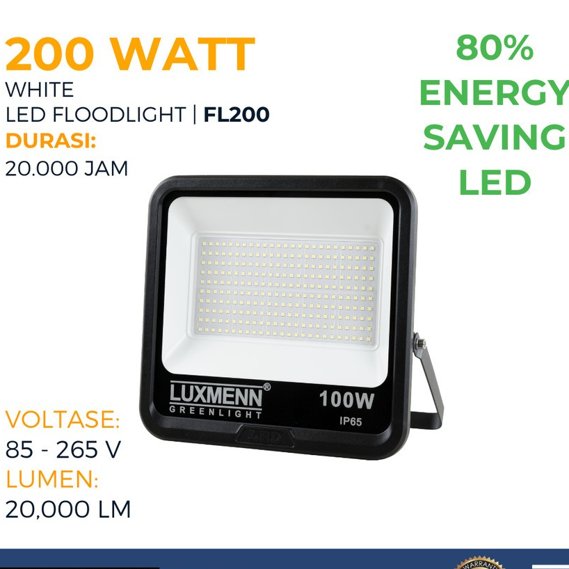 Luxmenn Lampu Sorot - Flood Light LED 200 Watt