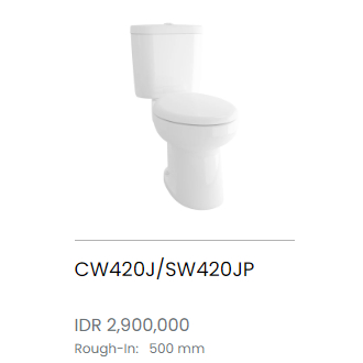 TOTO CLOSET KLOSET DUDUK PUTIH  Close Coupled Toilet CW420J/SW420JP