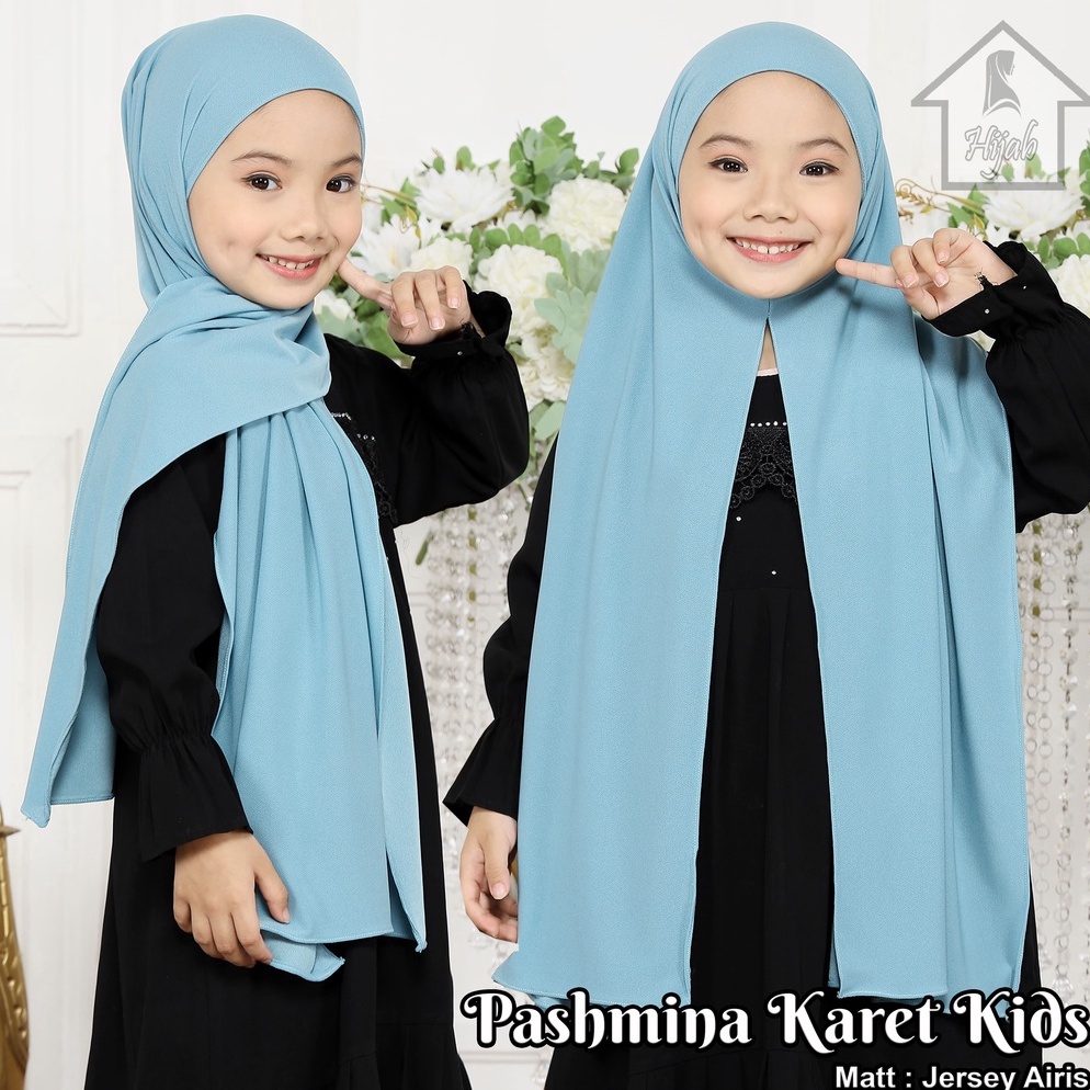 ESK288 Ready Stok Pashmina Instan Karet Kids Jersey Airis Kerudung Pashmina Anak Hijab Anak Jilbab I