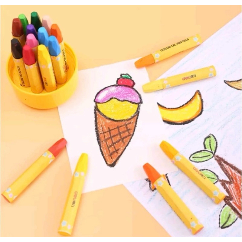 crayon 12 warna/ oil pastel /crayon unik/atk makassar/pensil warna/alat tulis makassar