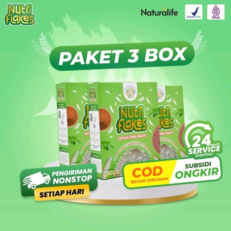 

Paket 3 Box Nutriflakes Sereal Umbi Garut Untuk Atasi Asam Lambung, Maag, Gerd 1
