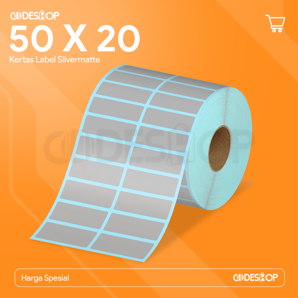

Kertas Label Silvermate 50 x 20 mm 2 Line 50x20mm Stiker 50mmx20mm