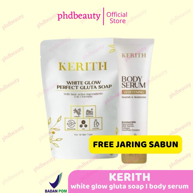 FREE GIFT‼️ READY KERITH WHITE GLOW PERFECT GLUTA SOAP LOTION BODY SERUM WHITENING SALMON DNA TONE U