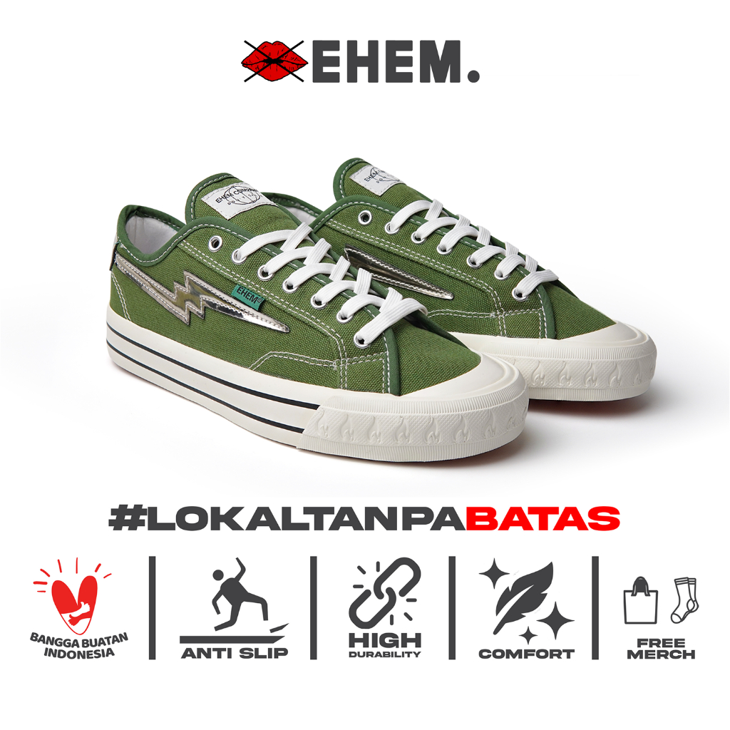 Ehem - Sepatu Sneakers Unisex Pria Wanita Dexter Chrome Olive