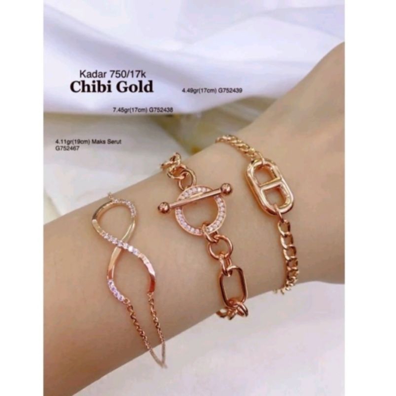 CHIBIGOLD - gelang tangan emas G752439 #chibigold