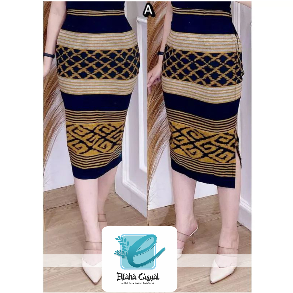 ROK SPAN TENUN 7/8, ROK PENSIL KERJA PREMIUM MOTIF