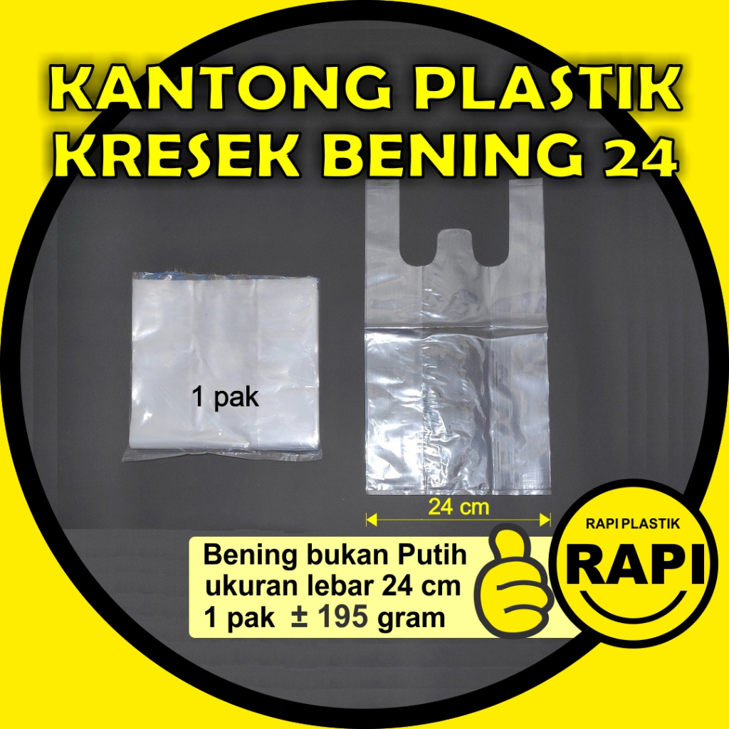Kantong Plastik Kresek Bening Ukuran 24 Kresek Bening PE Transparan