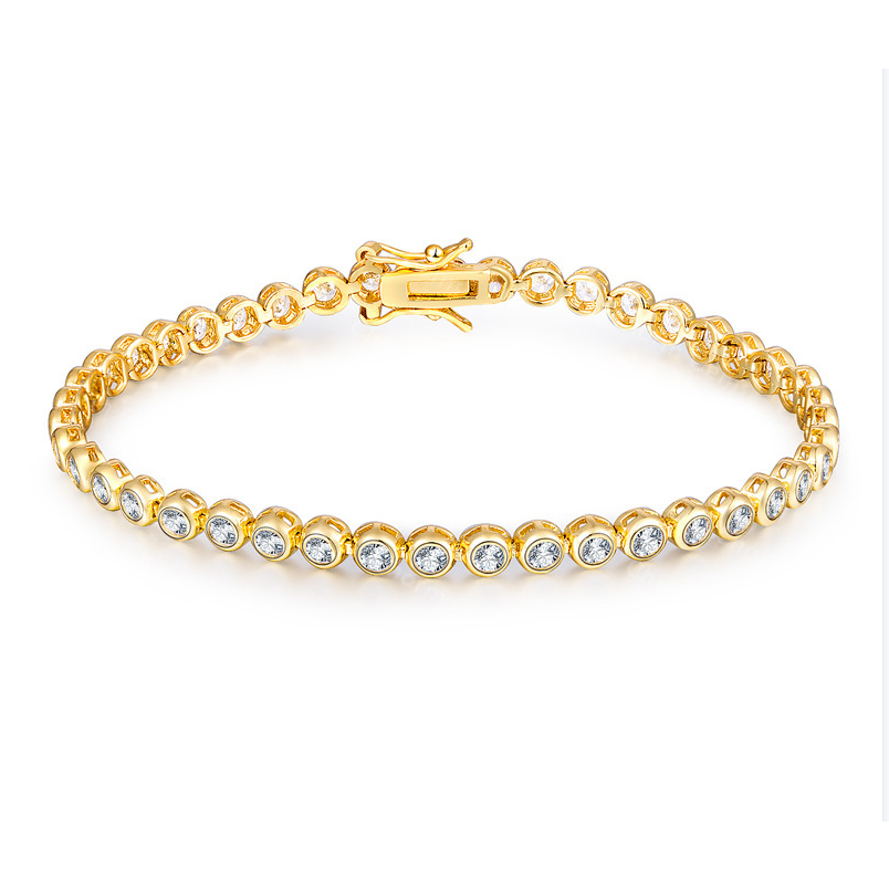 full 3mm moissanite diamond Bubble Bracelet Gelang Moissanite