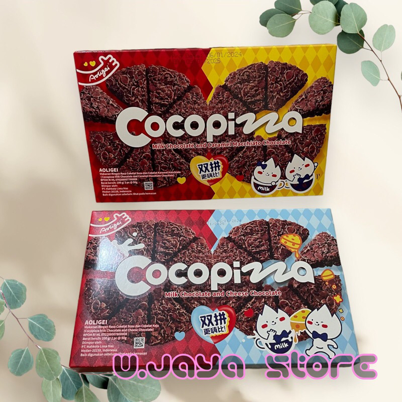 

Aoligei Cocopizza 100g Milk Chocolate & Caramel Macchiato / Milk Chocolate & Cheese Chocolate