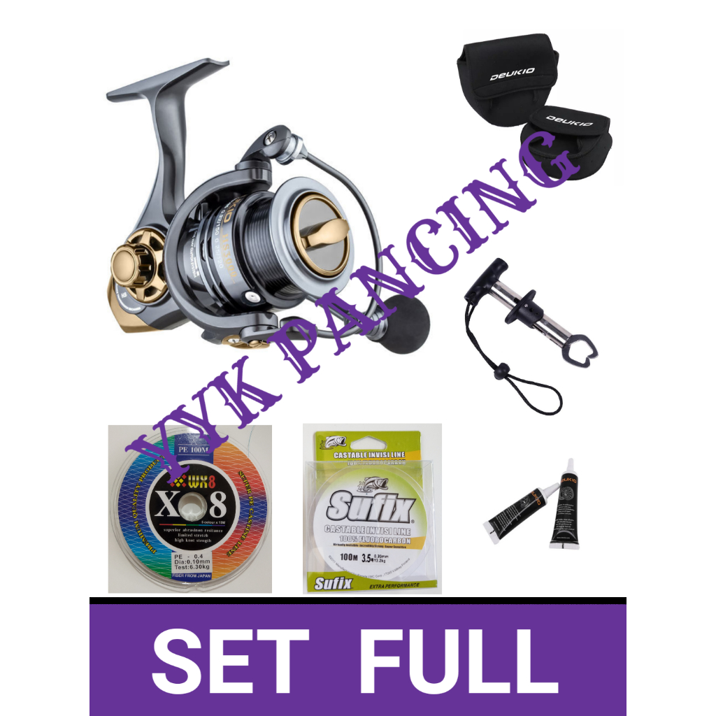 HS deukio reel pancing metal set MURAH