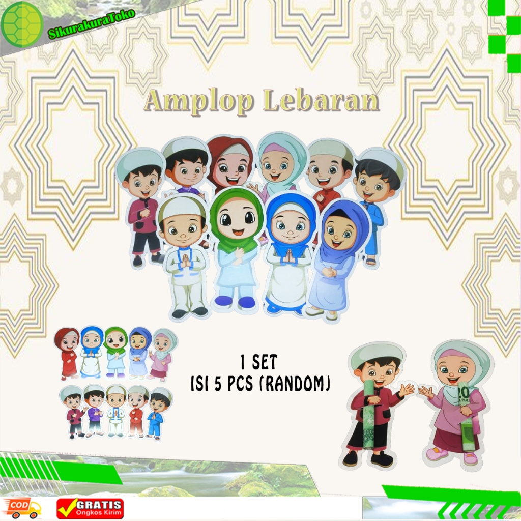 

(SDA) Amplop Lebaran Peluk isi 5 Pcs Karakter 3D Gemoy Dan Lucu Random Angpao THR Uang Selip Angpau Hari Raya Idul Fitri