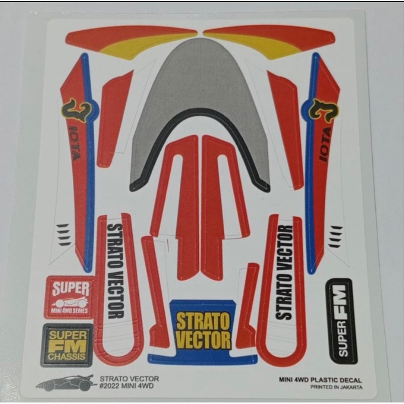 Decal Mini 4WD STRATO VECTOR/STICKEE TAMIYA STRATO VECTOR