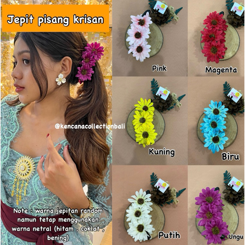 Jepit Pisang Krisan / jepit pisang bunga / aksesoris jepitan bunga