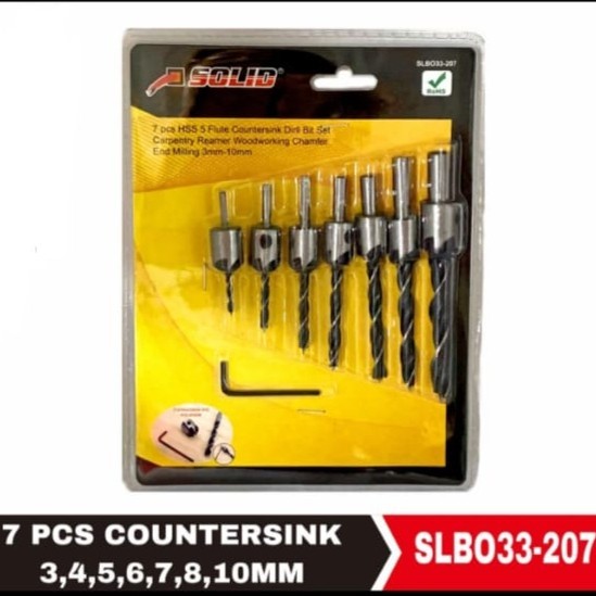 

Mata Bor Kayu Set 7pcs 3-10 mm Countersink Drill Bit Solid 7 pcs