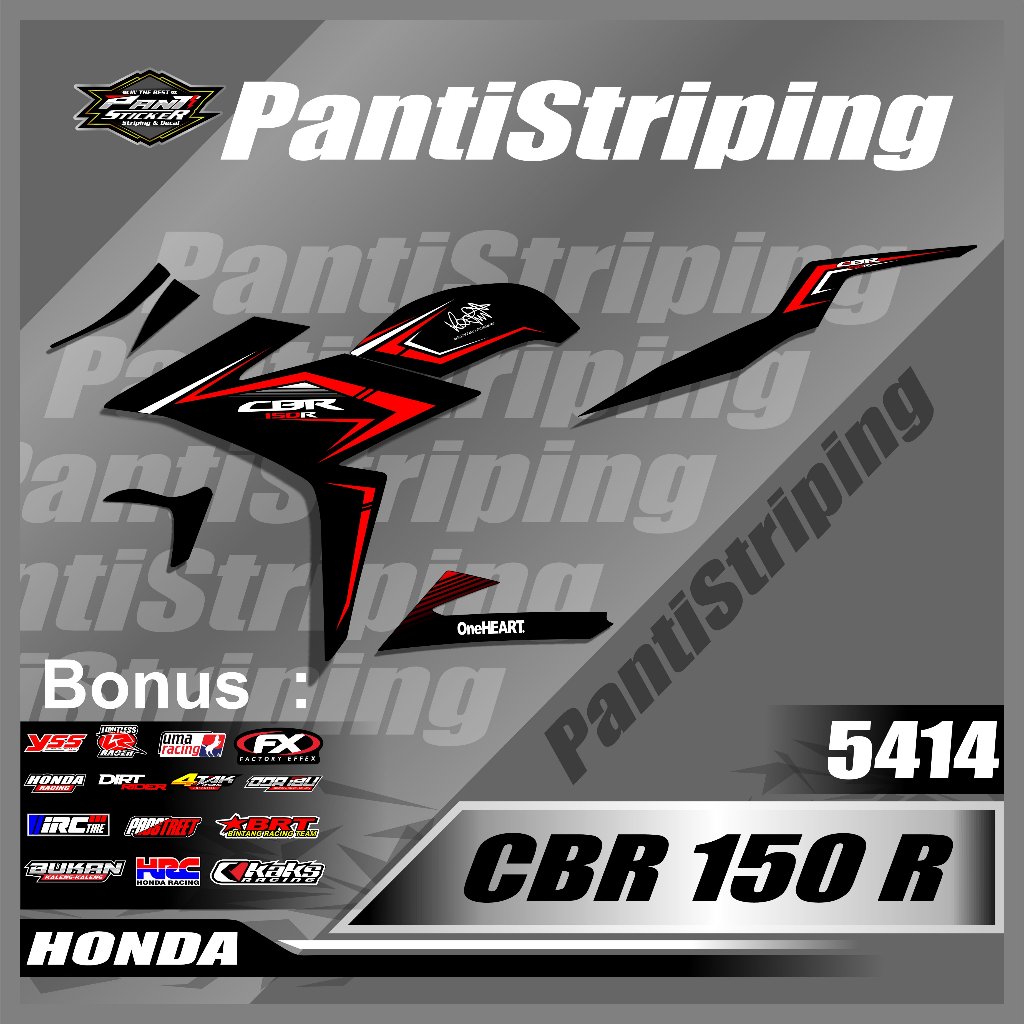 5414 Striping Cbr 150 RHonda variasi list semifull- Stiker Motor Cbr 150 Desain Custom - skotlet mot