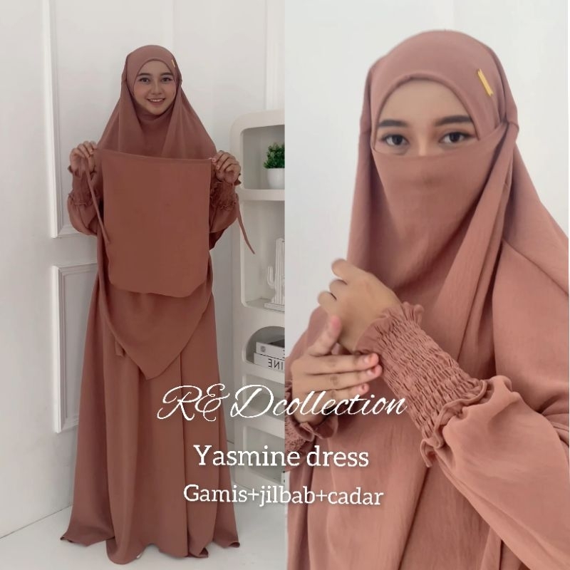 yasmine set gamis syar'i gamis french khimar