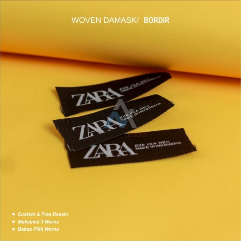 

Label woven damask 300lusin(3.600pcs)label bordir label rajut label baju label custom