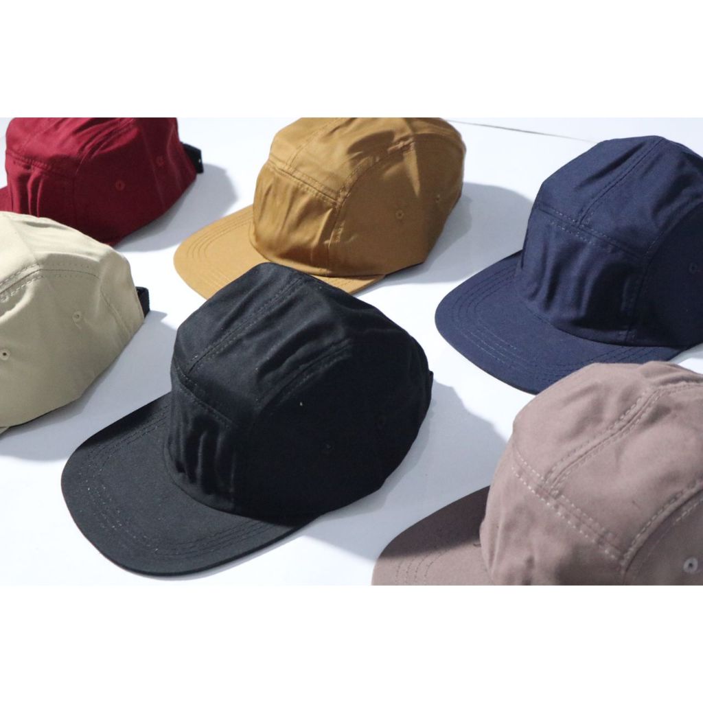 Topi pria/wanita Five panel polos/topi 5panel polos hititam/baseballcaps polos-topi five panel polos