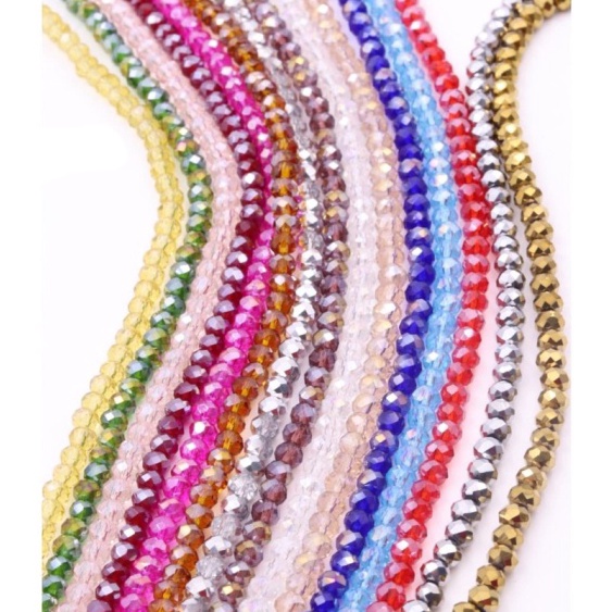 Stok terbaru Part 2 Manik Kristal Ceko 6mm  Manik Bakpau  Manik Kristal Bakpau Ceko  Manik Gepeng  M