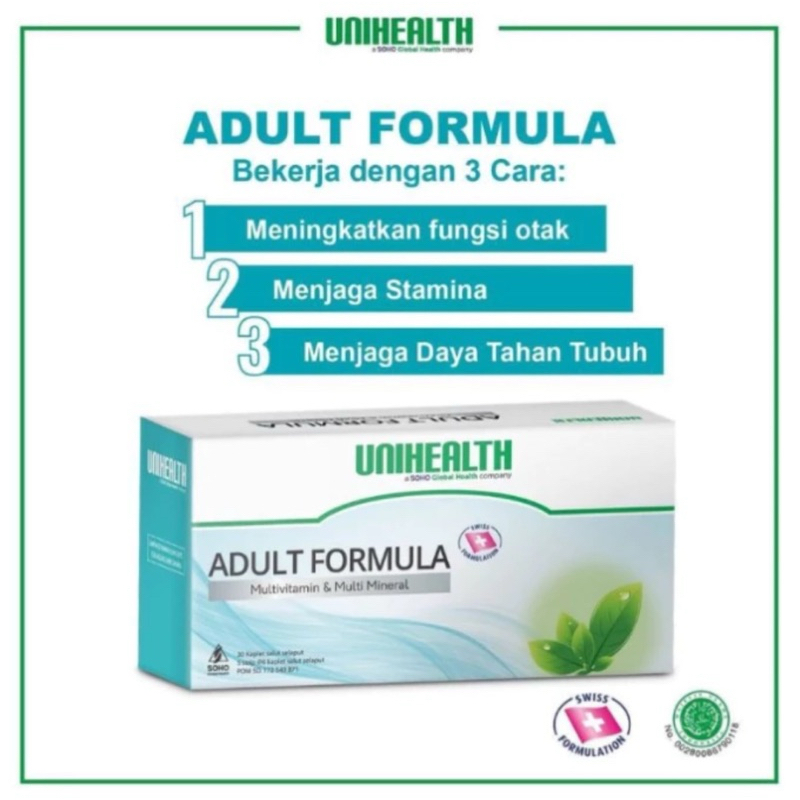 Adult Formula 30 kaplet Unihealth Asli 100%