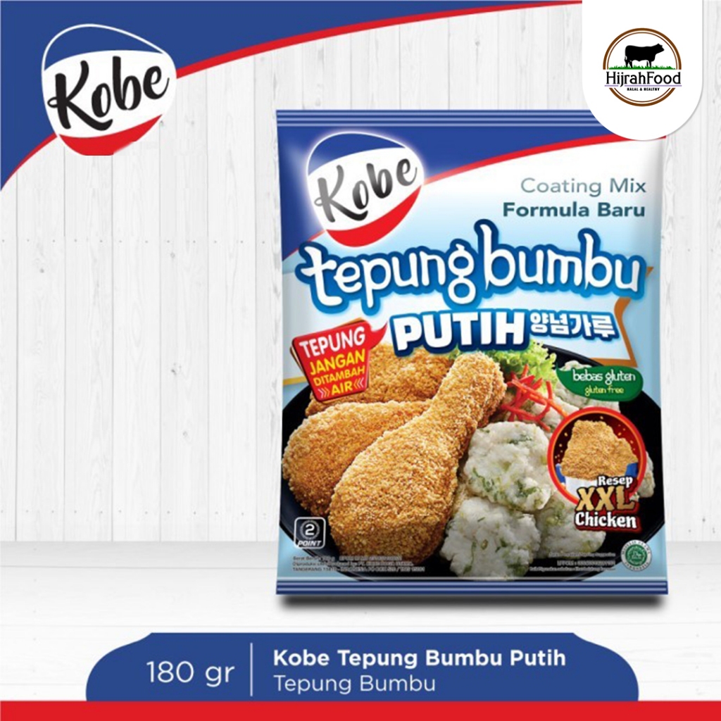 

Kobe Tepung Bumbu Putih Gluten Free Dengan Tepung Kristal Coating Mix 180 gram