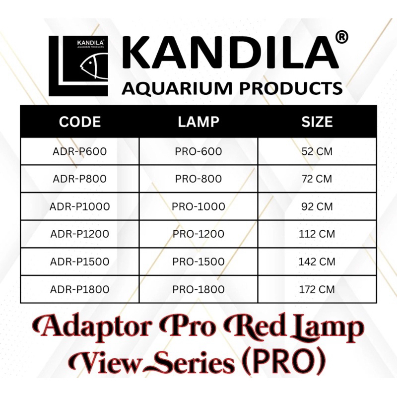 Ay00 ADAPTOR Lampu PRO Red View Series Lampu LED Aquarium