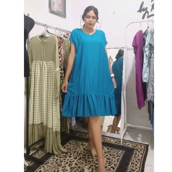 DASTER REMPEL POLOS WANITA/ Daster Jumbo / DASTER RAYON JUMBO / BAJU TIDUR POLOS WANITA