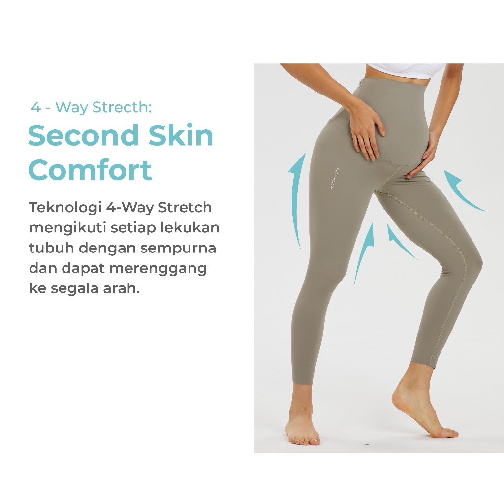 MOOIMOM Active Belly Cover Maternity Leggings-Long | Celana Leging Ibu Hamil Panjang