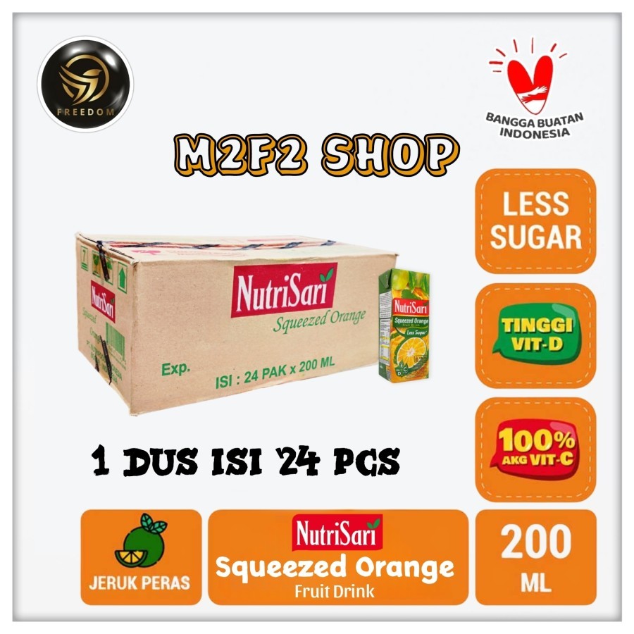 

Juice Nutrisari Squeezed Orange | Jeruk Peras Less Sugar Kotak - 200 ml (Kemasan Karton)