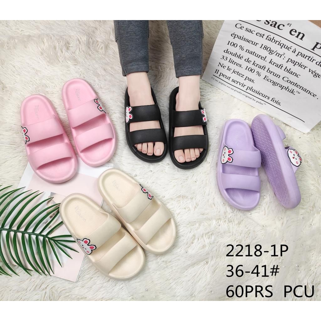 Sandal Selop Slide TORY Rubber Anti Slip Import Wanita / Sandal Selop Karet Wanita Jelly Korea Kekin
