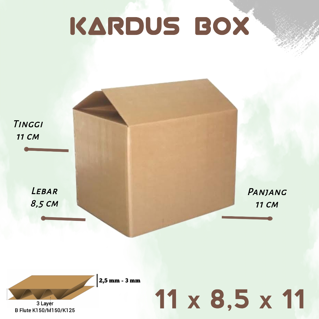 

kardus packing kecil polos luar dalam ukuran 11x8.5x11 cm