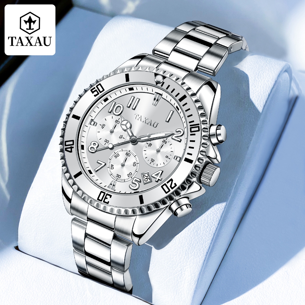 TAXAU Jam Tangan Pria Murah Casual Fashion Analog Anti Air Jam Tangan Pria Simple Elegan Keren Chron