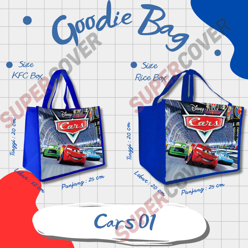 

Goodie Bag Gambar Kartun Cars 01 Warna Biru Tua Untuk Acara Ulang Tahun, Aqiqah, Sunatan Dan Lain lain.