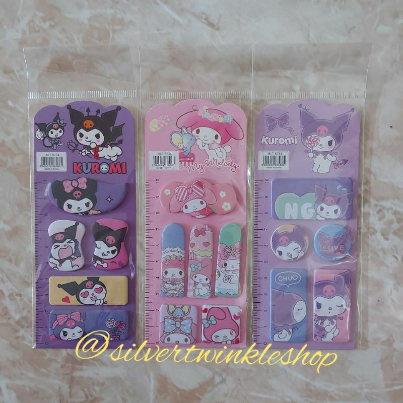 

Sticky note karakter cinamorol sanrio cinnamoroll kuromi my melody tempelan kertas pembatas buku bookmark book mark kertas paper stick notes lucu memo pad memopad penanda penggaris label notepad inner index stationery stationary sekolah kantor mini atk