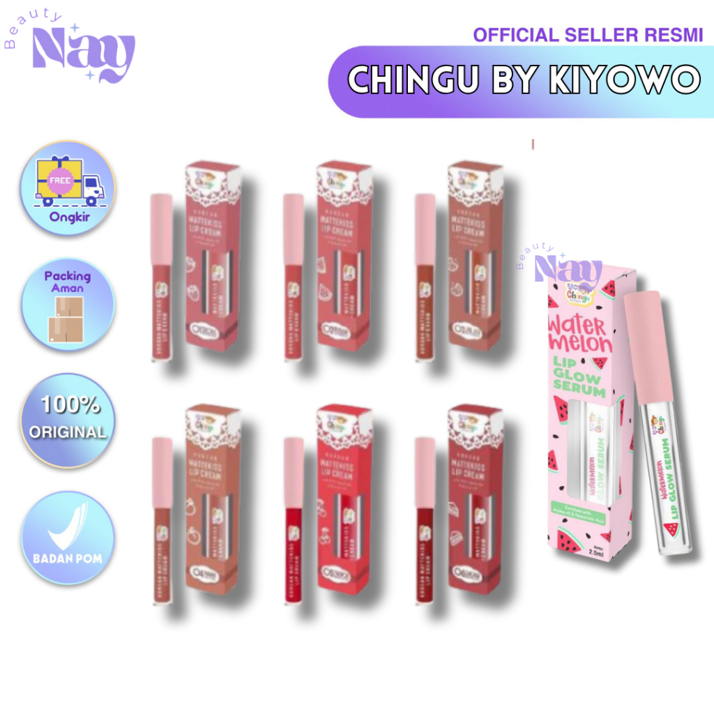 LIP GLOW WATERMELON LIPGLOW YEPPU KOREAN MATTEKISS LIPCREAM CHINGU BY KIYOWO BPOM LIP CREAM