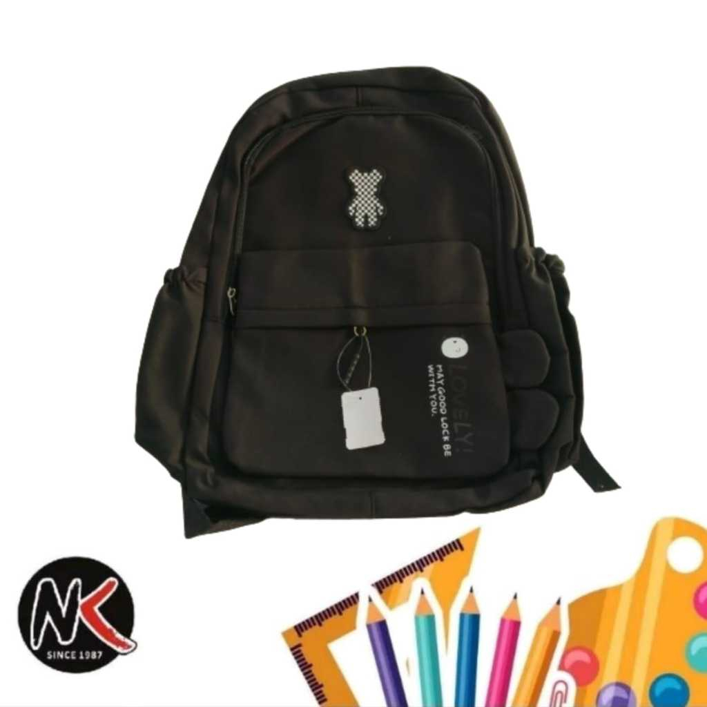 Tas Gendong Korea Catur/Tas Sekolah Korea Catur Hitam H-008