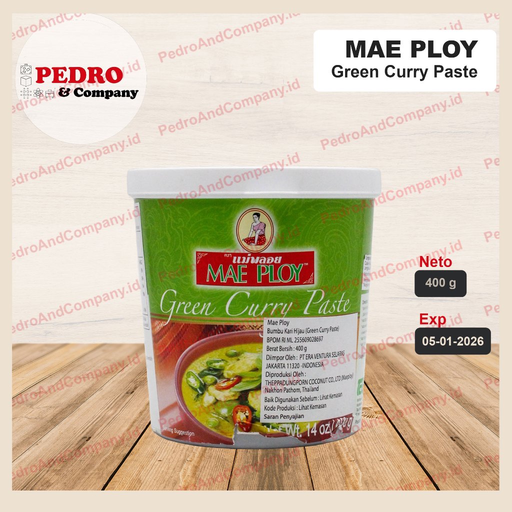 

Mae ploy green curry paste 400 gram - bumbu kari hijau thailand