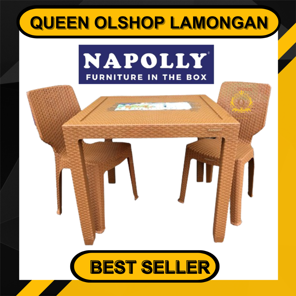 [PROMO]  MEJA MAKAN PLASTIK LEPAS PASANG Napolly MRS 8873