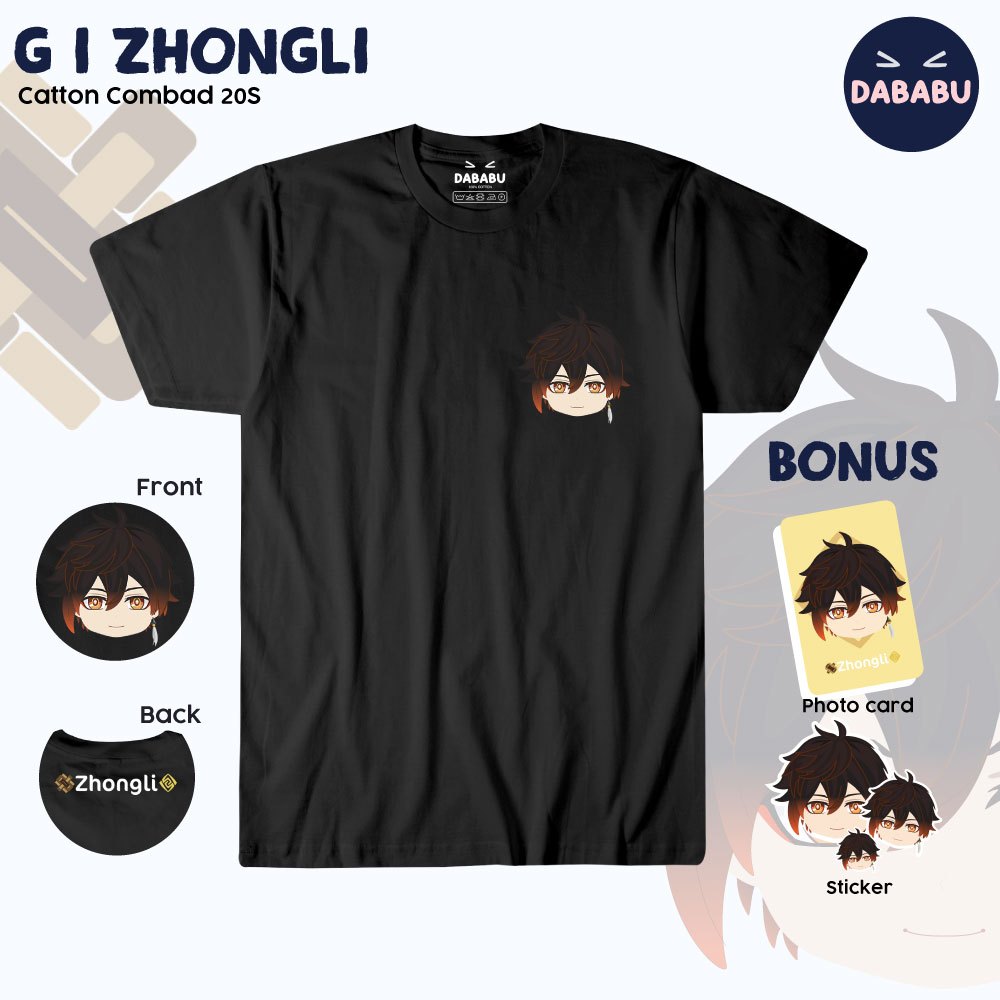 T-Shirt/Baju kaos Zhongli ala ala nendo | Genshin Impact | Dababu Shoppu
