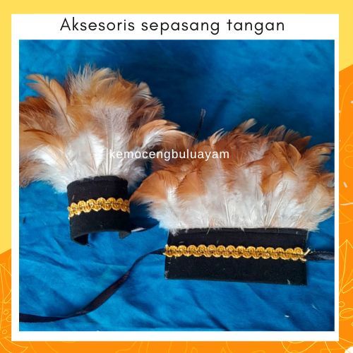 HIASAN GELANG TANGAN KAKI BULU ADAT PAPUA DAYAK AKSESORIS KARNAVAL DARI BULU AYAM GELANG BULU MURAH