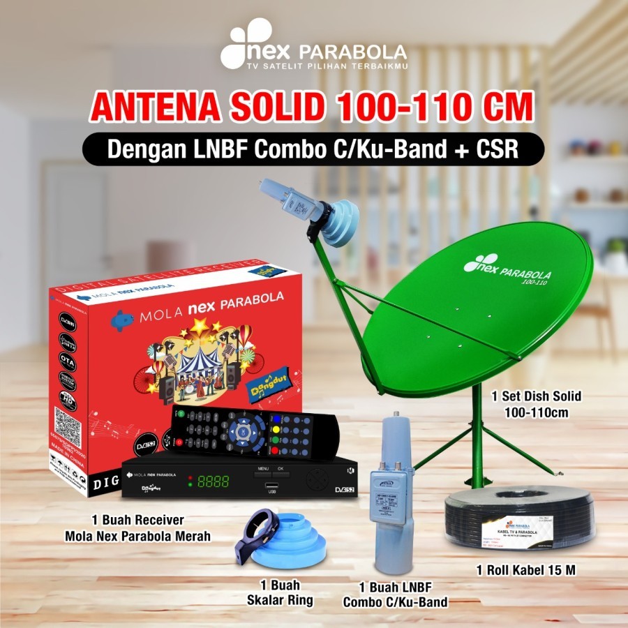 1set parabola mini lengkap mola nex parabola dish parabola 100cm 110cm