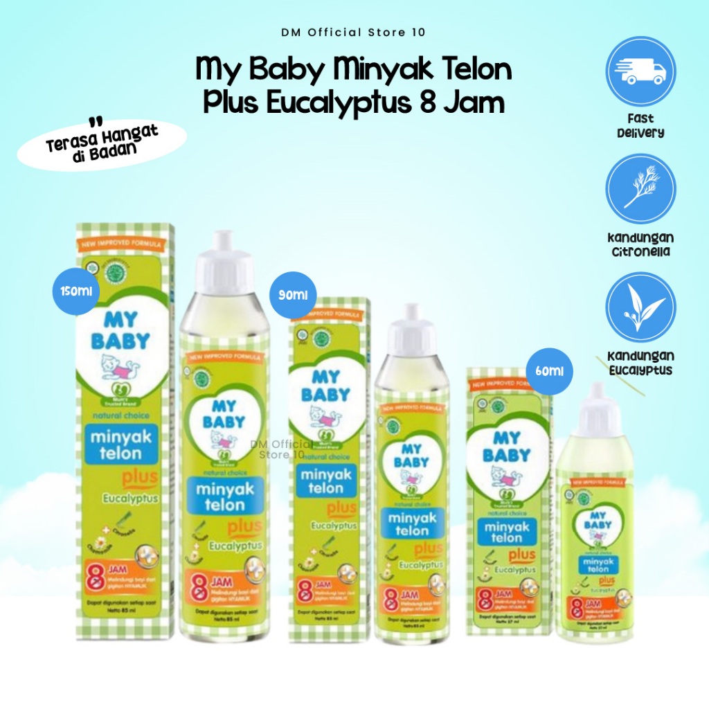 My Baby Minyak Telon Plus Eucalyptus 8 Jam 60ml 90ml 150ml Minyak Penghangat Tubuh Bayi Termurah By Dm Store