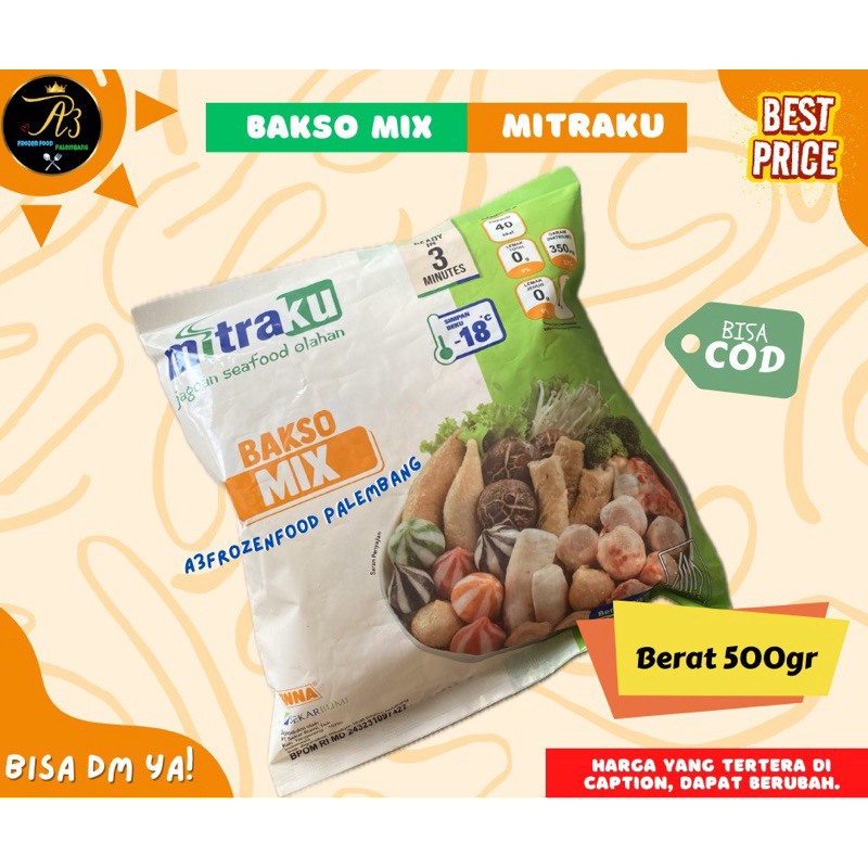 Bakso Mix | Seafood Frozen mix | Bahan tomyam | Mitraku bakso mix | A3 Frozenfood Palembang