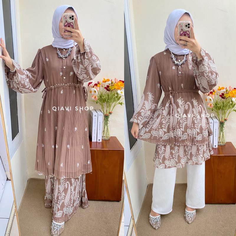 Gamis Warna Coklat Mahogany mahogani/ Seragam Keluarga Muslim Lebaran / Sarimbit keluarga / seragam 