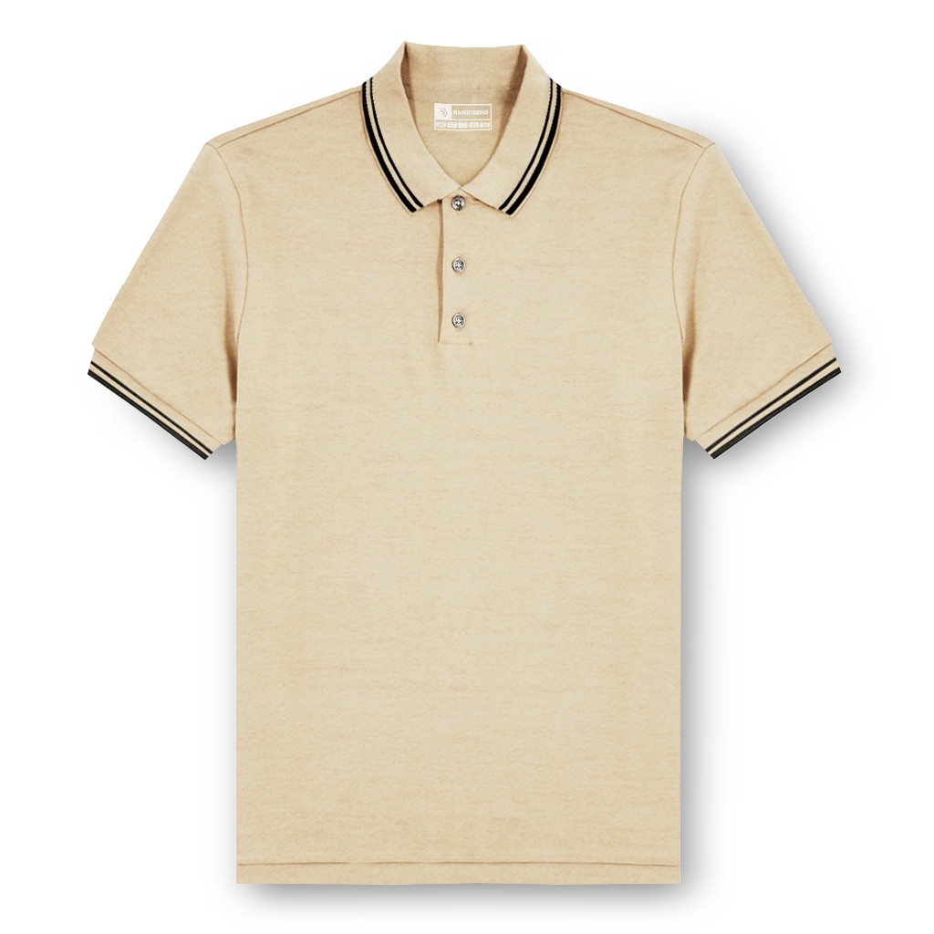 Rambidend - Polo Shirt Polos List Garis Hitam - Baju Polo Tshirt Kerah Keren Pria Wanita Unisex C0SJ
