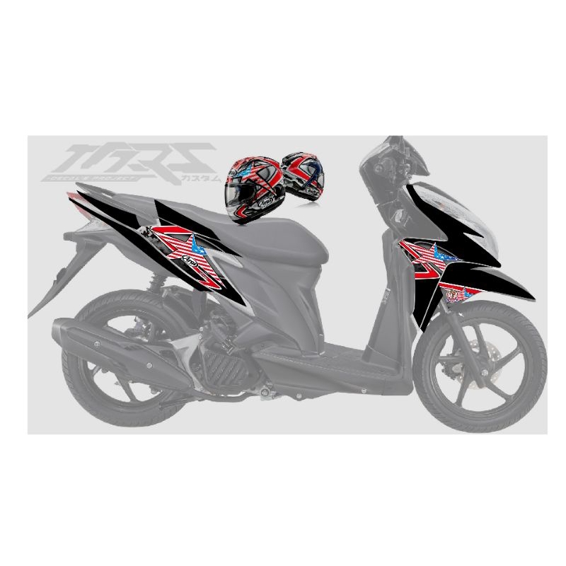 STRIPING VARIO KZR ARAI HAYDEN LAGUNA SECA TRANSPARAN