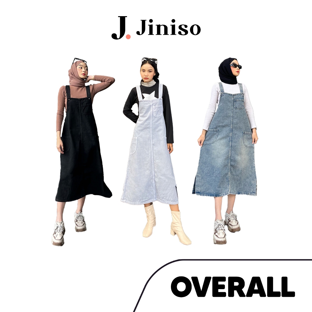 JINISO - Jumpsuit Overall Jeans Rok Panjang