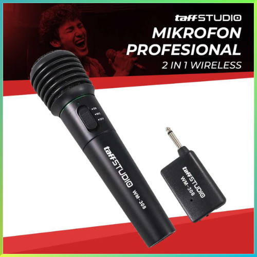 TaffSTUDIO Mikrofon Karaoke Mic Profesional 2 in 1 Wireless Wired / Mikrofon Mic Karaoke Mic Profesi