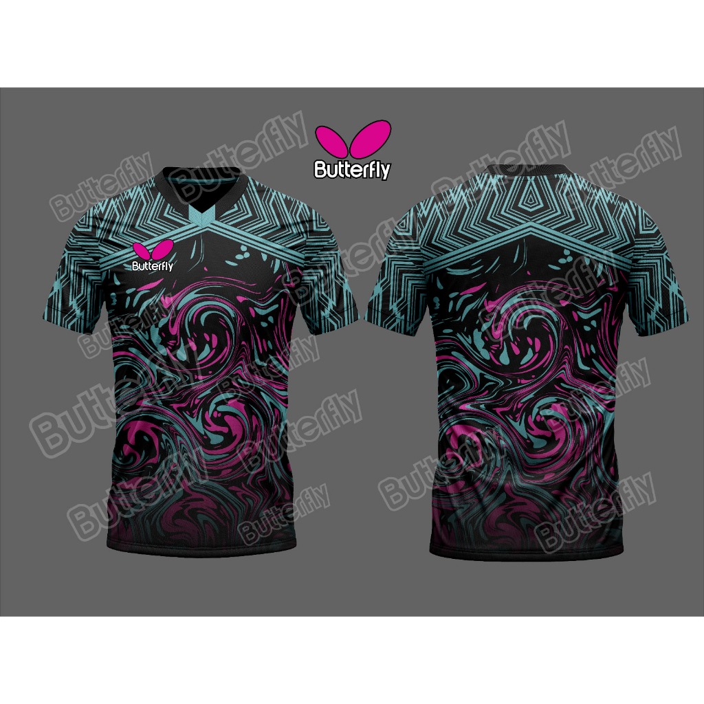 Kaos olahraga motif butterfly Kaos jersey butterfly